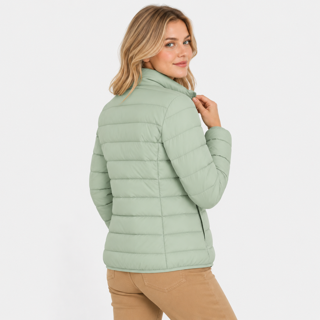 Women's Lightweight Down Jacket - Hooded with Pockets