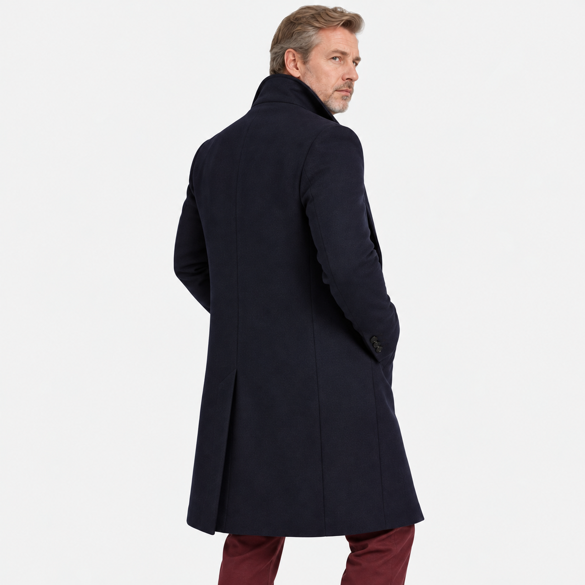 Men's Mid-Length Woolen Coat - Thickened Winter Style