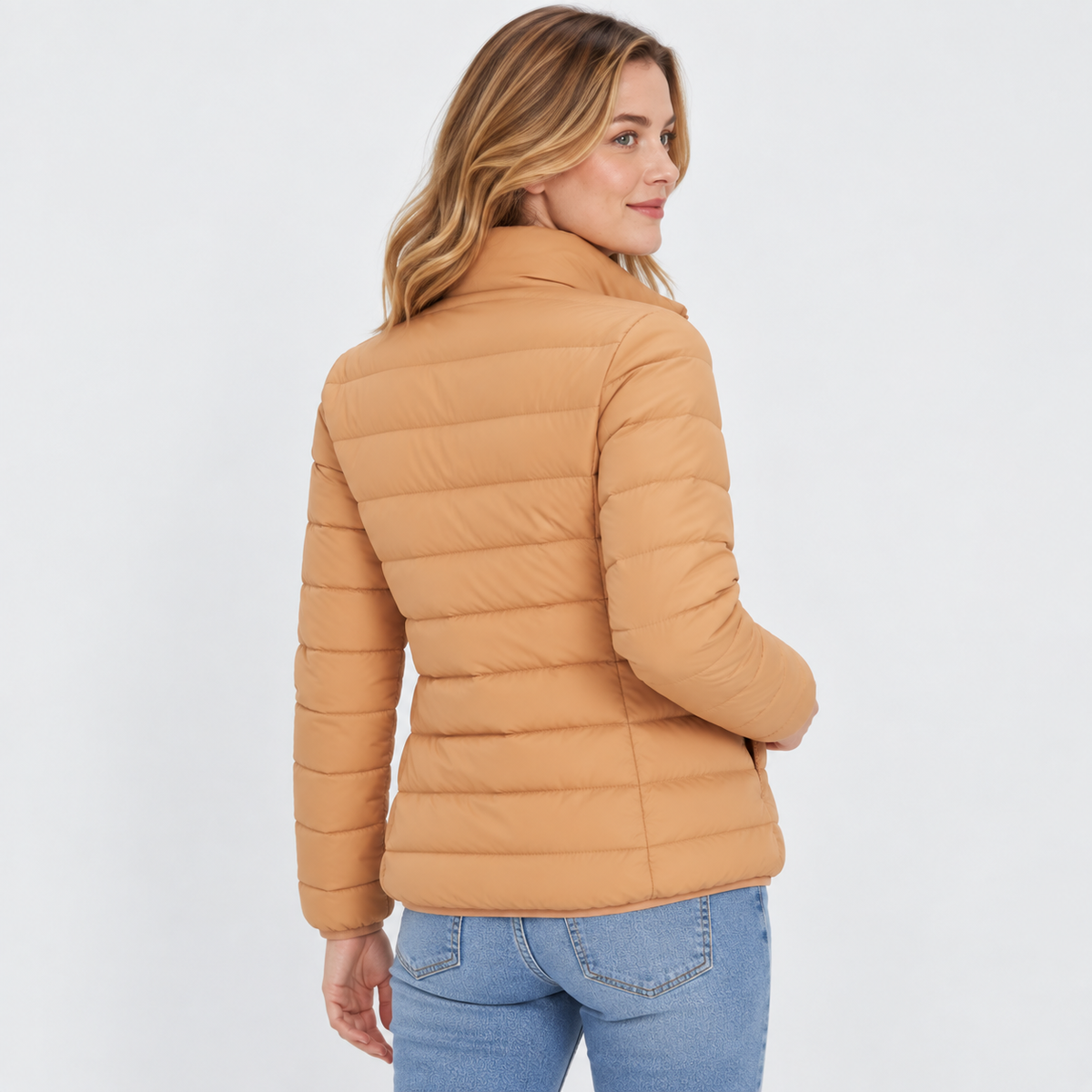 Women's Lightweight Down Jacket - Hooded with Pockets