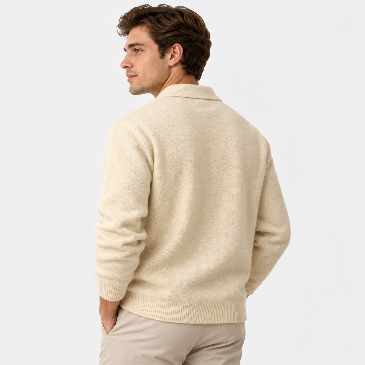 Men's Casual Pullover Sweater - Long Sleeve Loose Fit