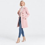 Women's Classic Mid-Length Wool Coat with Slim Fit