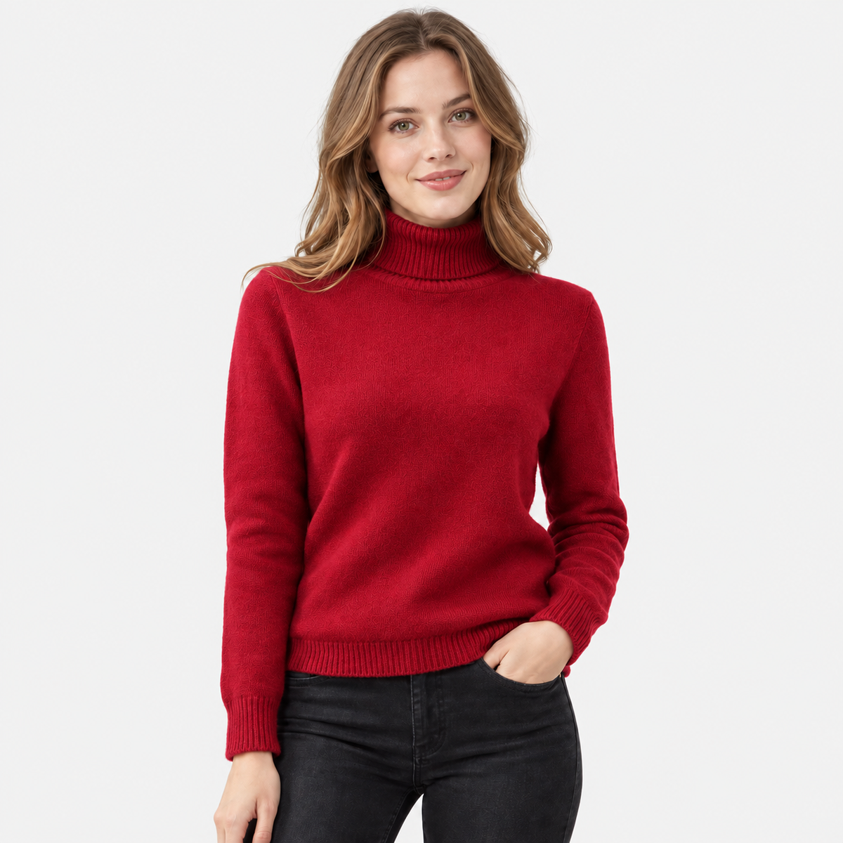 Women's Fleece Turtleneck Sweater - Long Sleeve Pullover