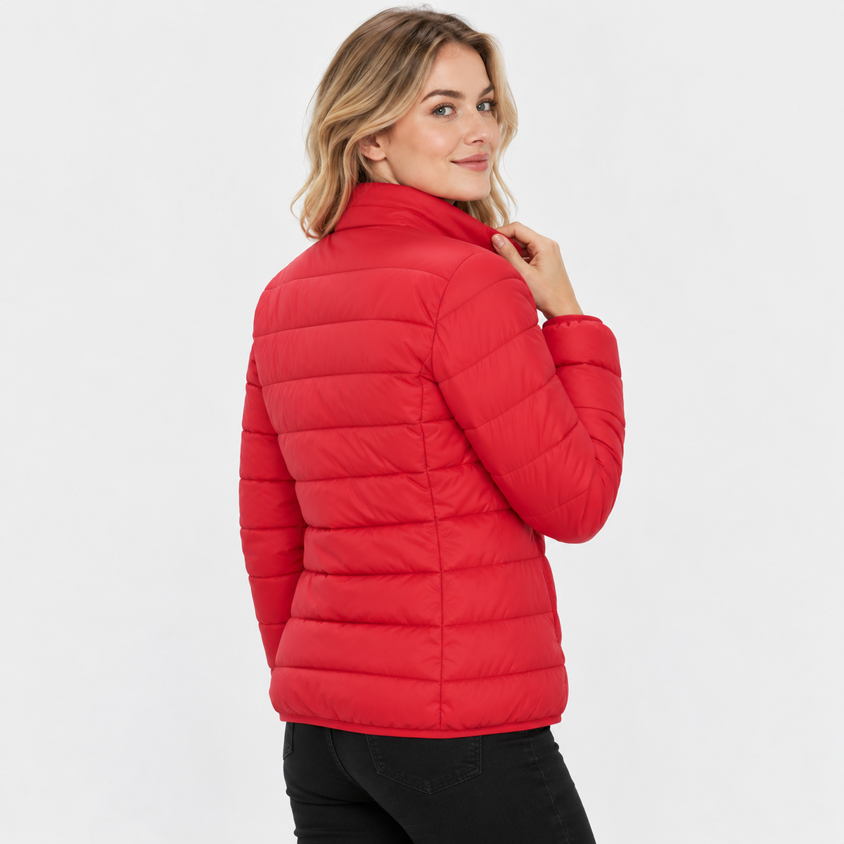 Women's Lightweight Down Jacket - Hooded with Pockets