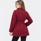 Women's Classic Woven Coat with Elegant Silhouette