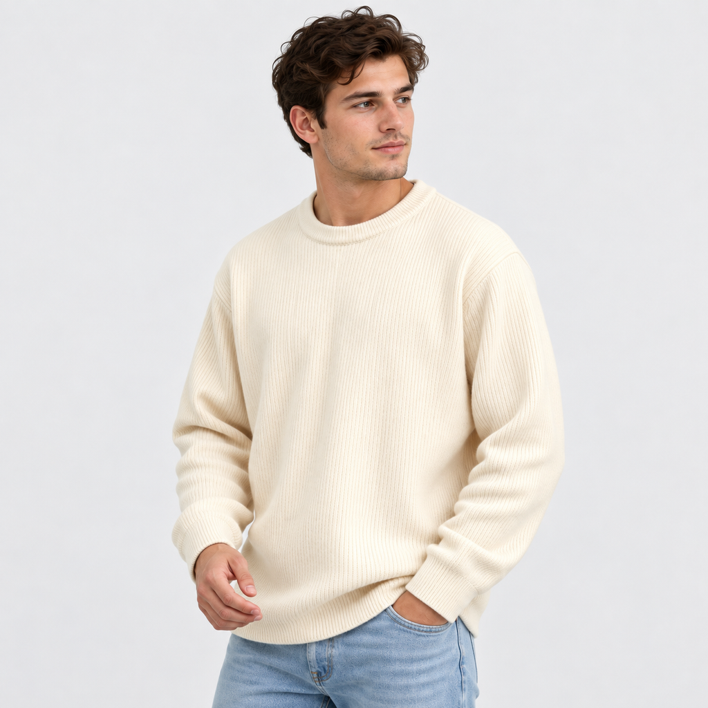 Men's Corduroy Crew Neck Sweatshirt - Long Sleeve