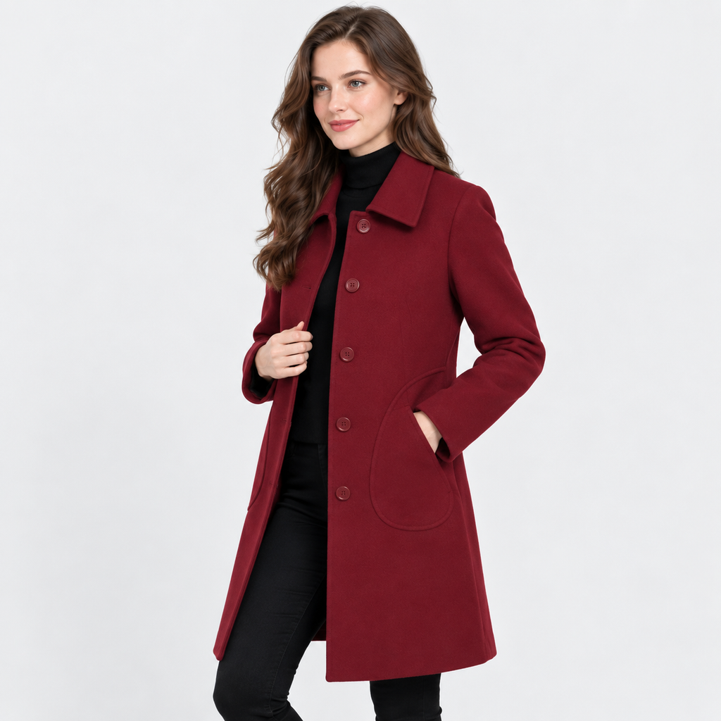 Women's Woolen Coat - Slim Fit Fall Winter Style
