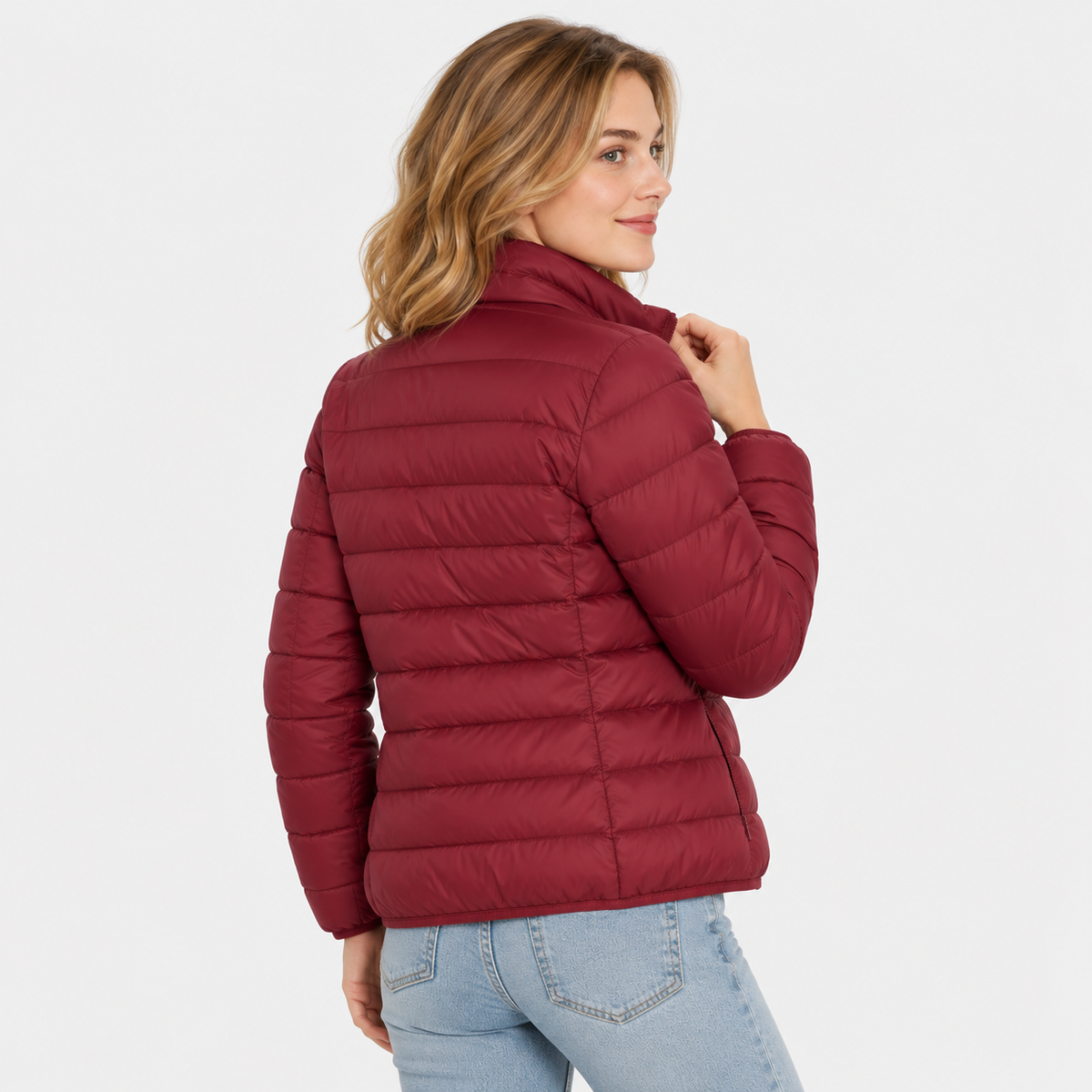 Women's Lightweight Down Jacket - Hooded with Pockets